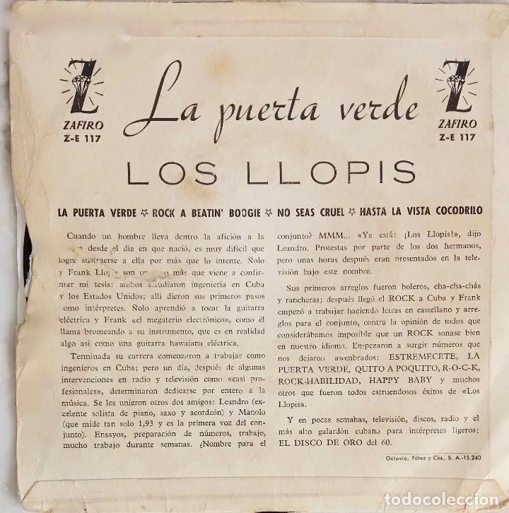 Discos de vinilo: LOS LLOPIS. LA PUERTA VERDE. EP ESPA&Ntilde;A - Foto 2