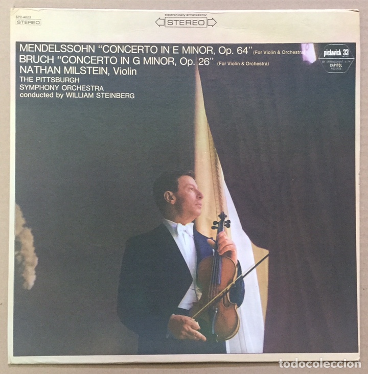 Discos de vinilo: LP MENDELSSOHN - BRUCH - Violin NATHAN MILSTEIN - THE PITTSBURGH SYMPHONY ORCHESTRA - Edicion USA