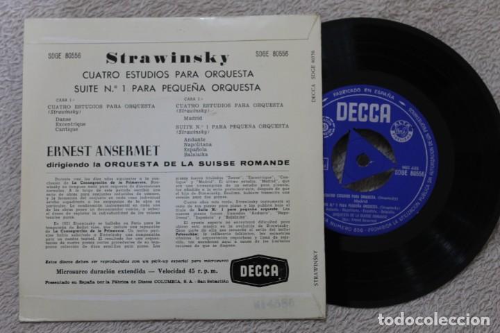 Discos de vinilo: ANSERMET  STRAVINSKY  SINGLE VINYL MADE IN SPAIN 1963 - Foto 2