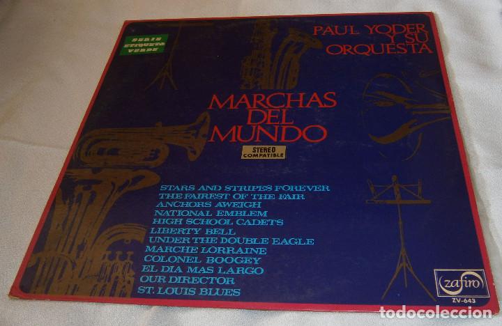 Discos de vinilo: LP Marchas del mundo Paul Yoder y su orquesta a&ntilde;o 1973 - Foto 1