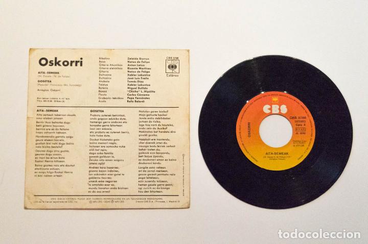 Discos de vinilo: OSKORRI SINGLE AITA-SEMEAK - Foto 2