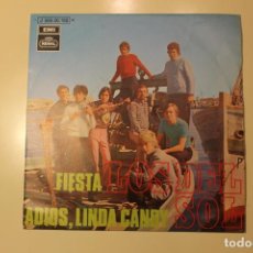 Discos de vinilo: LOS DEL SOL, SINGLE, FIESTA / ADIOS, LINDA CANDY, EMI, PROMOCIÓN NO VENDIBLE, 1970