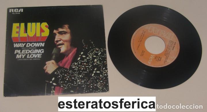 Discos de vinilo: ELVIS - WAY DOWN + PLEDGING MY LOVE - RCA SPAIN 1977 - Foto 1