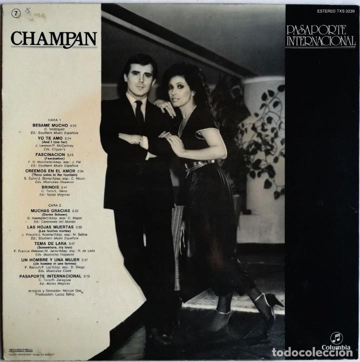 Discos de vinilo: Champan. Pasaporte Internacional, Columbia TXS 3239 - Foto 2