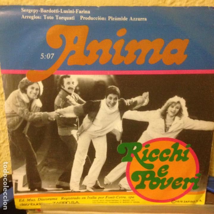 Discos de vinilo: RICCHI E POVERI - QUESTO AMORE - EUROVISION 1978 - SINGLE - Foto 1
