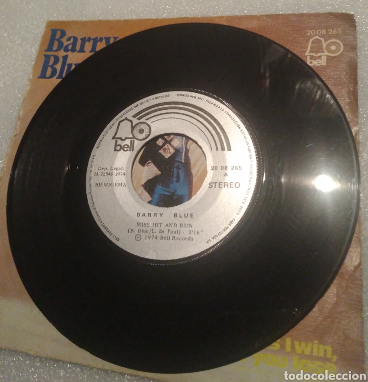 Discos de vinilo: Barry blue - miss hit and run - Foto 3