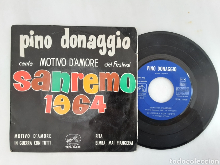 Discos de vinilo: Pino Donaggio San remo 1964 - Foto 1