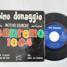 Discos de vinilo: PINO DONAGGIO SAN REMO 1964. Lote 200520023