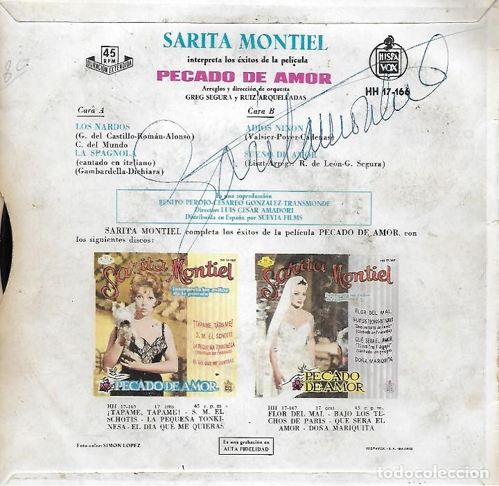 Discos de vinilo: SARA MONTIEL. PECADO DE AMOR. EP. - Foto 2