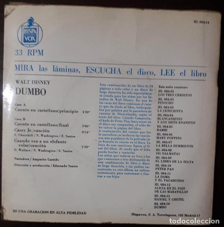 Discos de vinilo: Walt Disney Presenta El Cuento De Dumbo - Foto 2