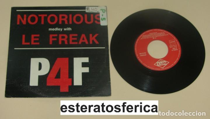 Discos de vinilo: Notorius medley with Le Freak - P4F (2 versiones) - Single 1987 - Foto 1