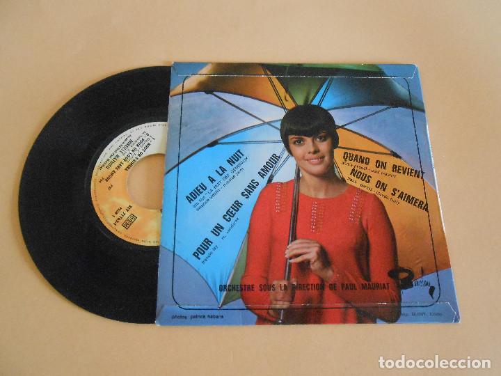 Discos de vinilo: EP MIREILLE MATHIEU. - ADIEU A LA NUIT + 3 - Foto 2