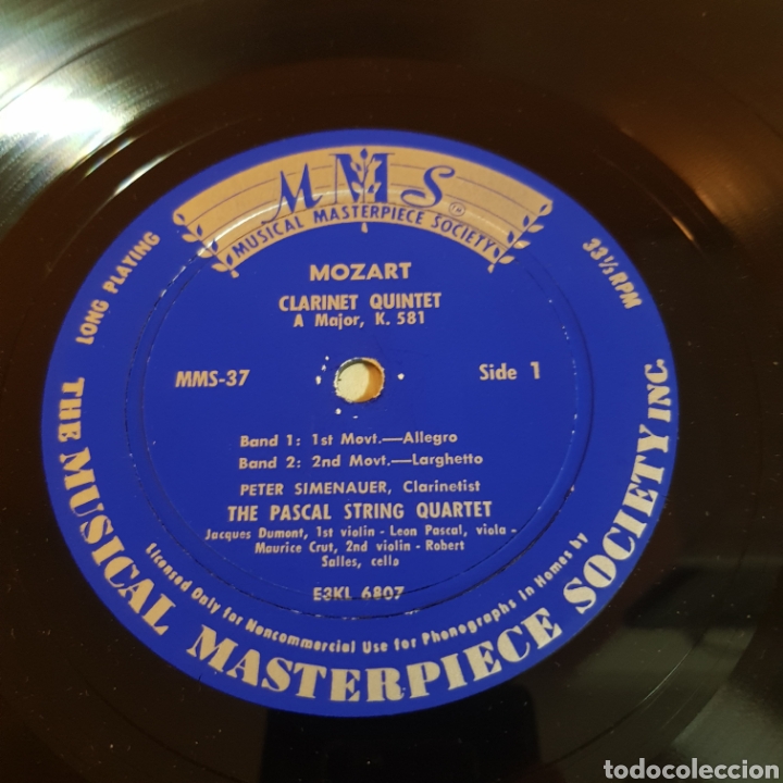 Discos de vinilo: MOZART - CLARINET QUINTET - PETER SIMENAUER ( THE PASCAL STRING QUARTET ) - Foto 3