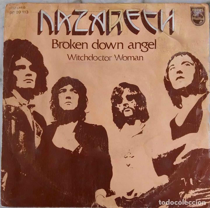 Discos de vinilo: NAZARETH, BROKEN DOWN ANGEL. SINGLE ESPA&Ntilde;A - Foto 2