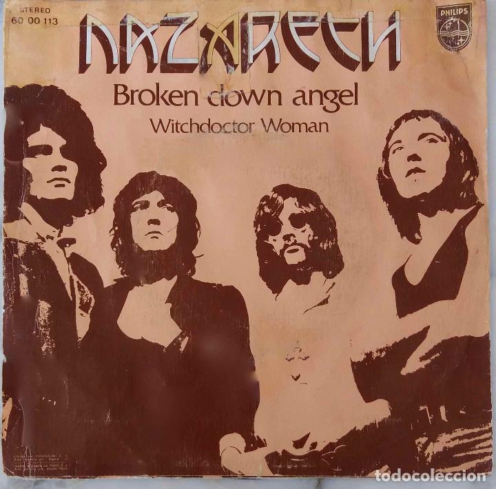 Discos de vinilo: NAZARETH, BROKEN DOWN ANGEL. SINGLE ESPA&Ntilde;A - Foto 1