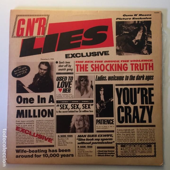 Discos de vinilo: Guns N' Roses – G N' R Lies BRASIL 1991 GEFFEN RECORDS*