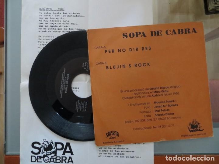 Discos de vinilo: SOPA DE CABRA: PER NO DIR RES (SINGLE) + INSERT !!!!!!!! - Foto 2