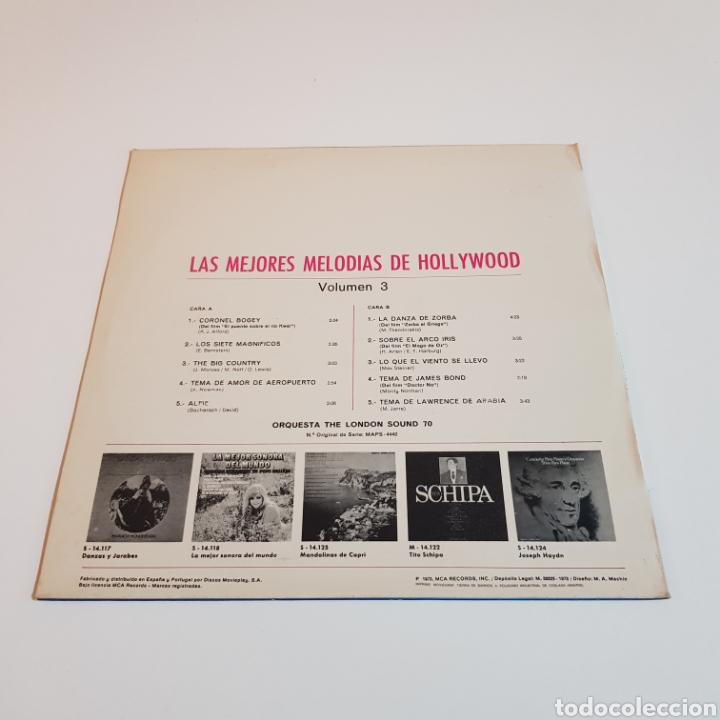 Discos de vinilo: LAS MEJORES MELODIAS DE HOLLYWOOD VOL. 3 - Foto 2