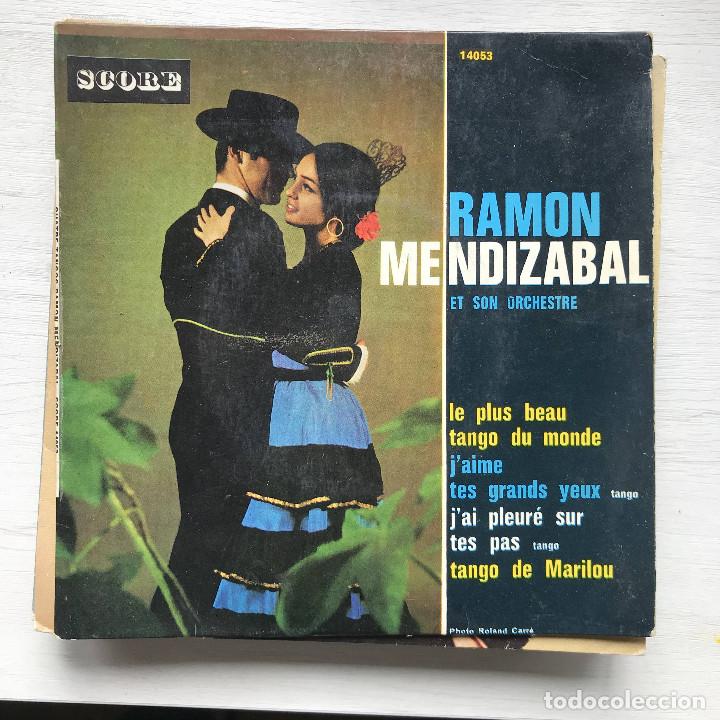 Discos de vinilo: RAM&Oacute;N MENDIZ&Aacute;BAL - LE PLUS BEAU TANGO DU MONDE - 7'' EP SCORE FRANCIA 196?