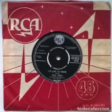 Discos de vinilo: PAUL ANKA. LOVE ME WARM AND TENDER/ I'D LIKE TO KNOW. RCA, UK 1962 SINGLE . Lote 201269292