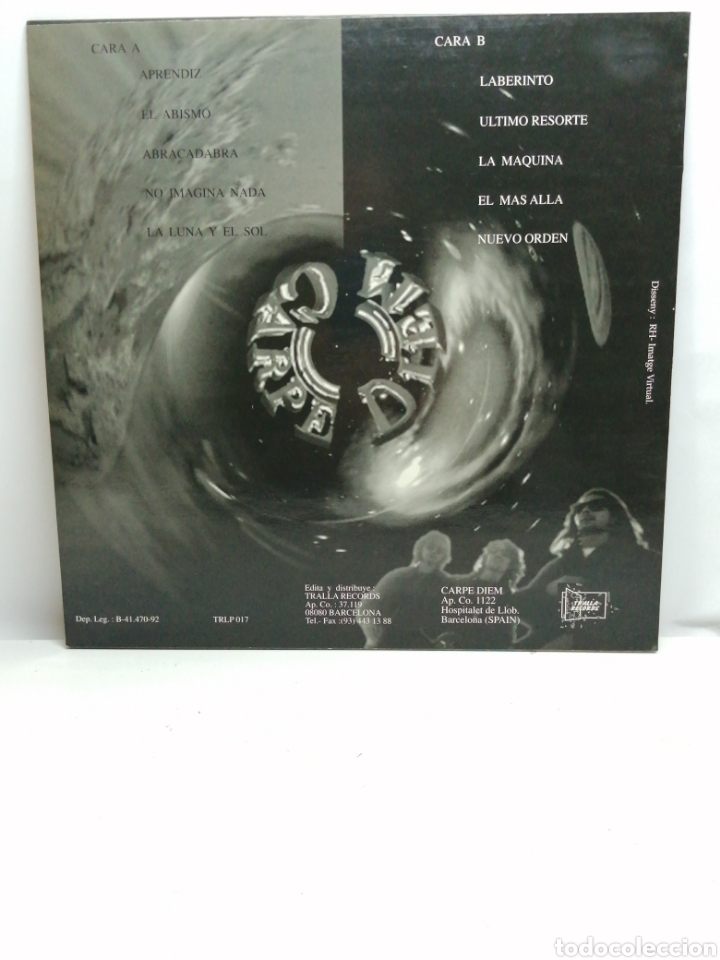 Discos de vinilo: CARPE DIEM, M/T (TRALLA 1992) - Foto 2