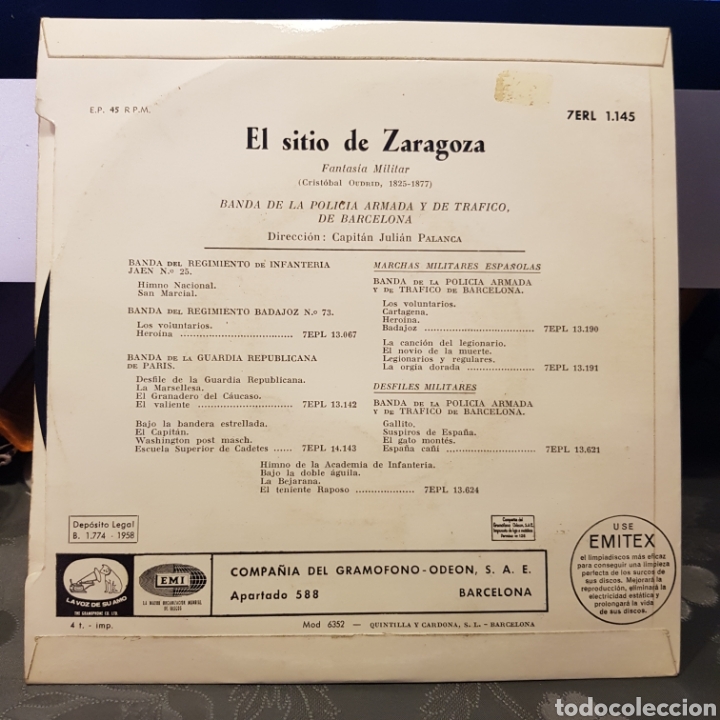 Discos de vinilo: 3 singles EL SITIO DE ZARAGOZA. Emi/Belter/Ekipo. - Foto 4