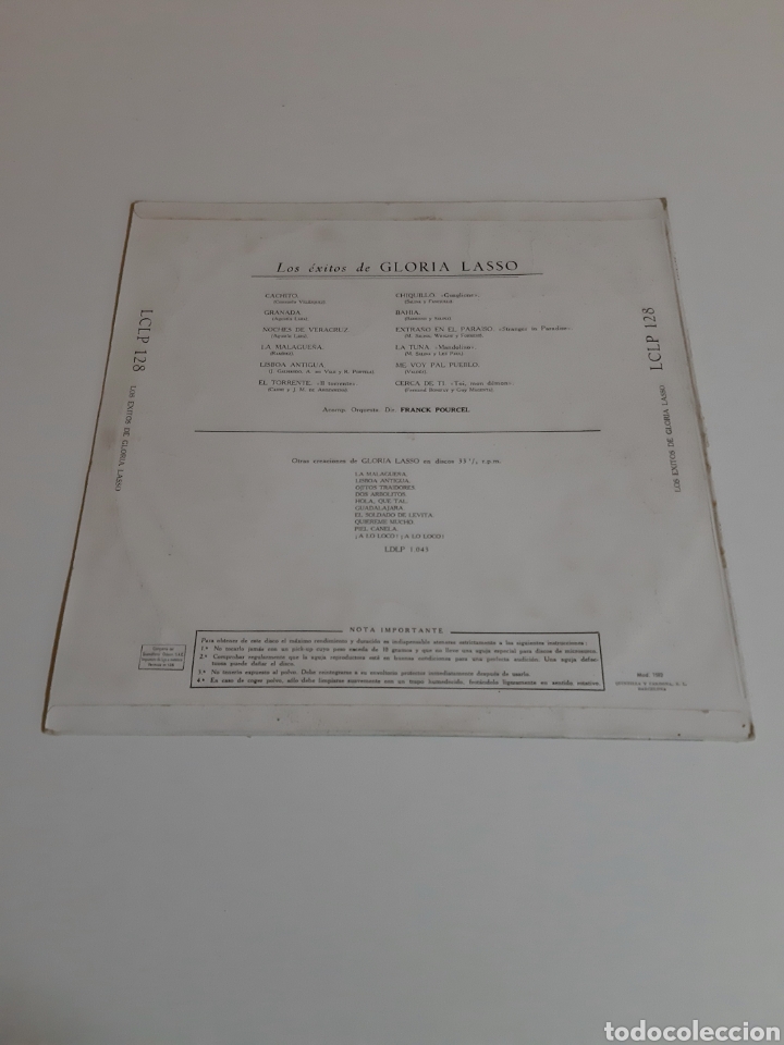 Discos de vinilo: LOS EXITOS DE GLORIA LASSO - LA VOZ DE SU AMO - Foto 2