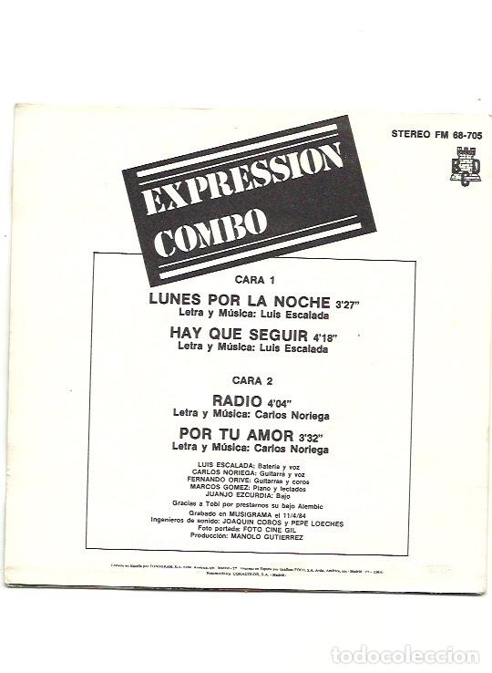 Discos de vinilo: EXPRESSION COMBO. Lunes por la noche           (vinilo ep 1984) - Foto 2