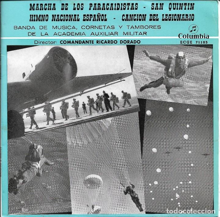 Dischi in vinile: BANDA DE MUSICA CORNETAS Y TAMBORES ACADEMIA AUXILIAR MILITAR - MARCHA DE LOS PARACAIDISTAS EP
