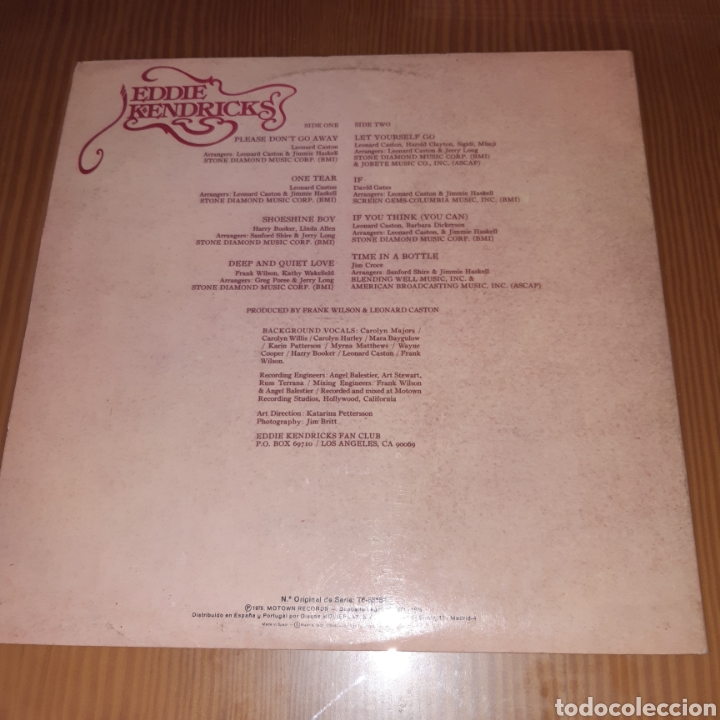 Discos de vinilo: Disco vinilo LP EDDIE KENDRICKS - Foto 2