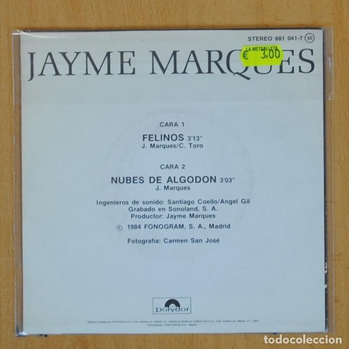 Discos de vinilo: JAYME MARQUES - FELINOS - SINGLE - Foto 2