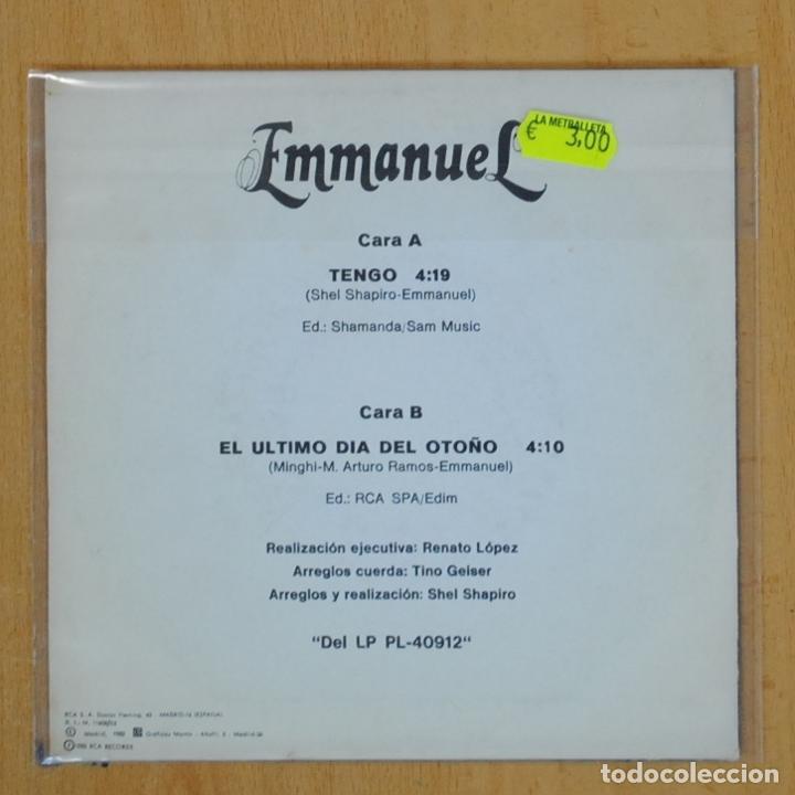 Discos de vinilo: EMMANUEL - TENGO - SINGLE - Foto 2