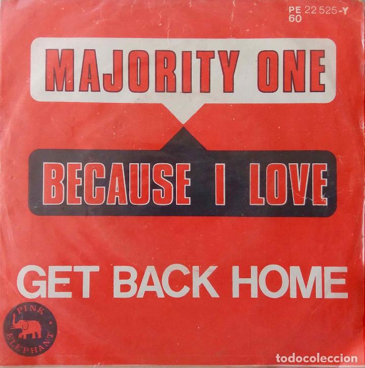 Discos de vinilo: MAJORITY ONE. BECAUSE I LOVE YOU. SINGLE PINK ELEPHANT UK - Foto 1