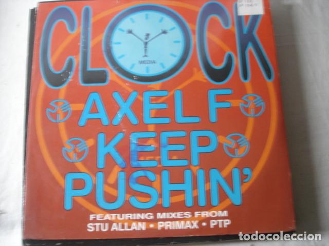 Discos de vinilo: Clock   Axel F / Keep Pushin - Foto 1