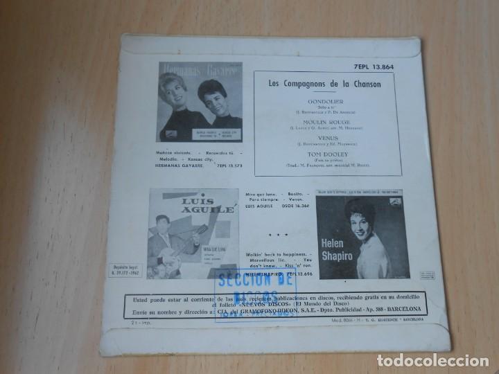 Discos de vinilo: COMPAGNONS DE LA CHANSON, LES, EP, GONDOLIER + 3, A&Ntilde;O 1962 - Foto 2