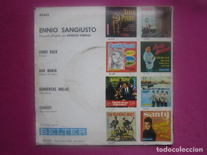 Discos de vinilo: ENNIO SANGIUSTO. LIMBO ROCK SINGLE - Foto 3