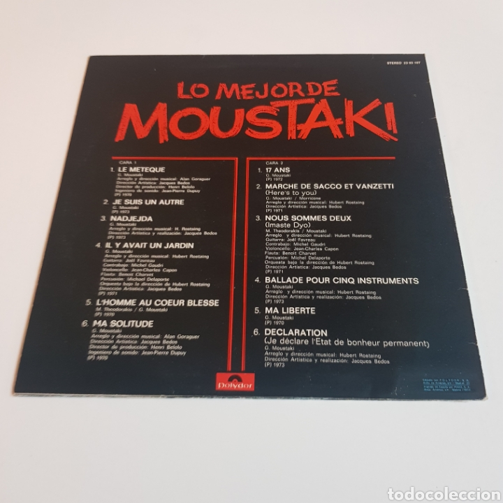 Discos de vinilo: LO MEJOR DE MOUSTAKI - Foto 2