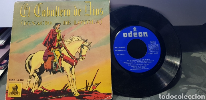 Discos de vinilo: Single. El caballero de Dios ( Ignacio de Loyola) Odeon. Vinilo y c&oacute;mic. - Foto 1