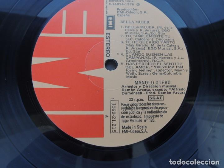 Discos de vinilo: MANOLO OTERO - BELLA MUJER - EMI ODEON - 1976 - Foto 6
