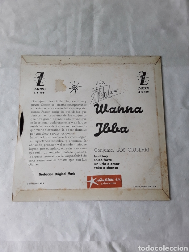 Discos de vinilo: WANNA IBBA - CONJUNTO LOS GIULLARI. ZAFIRO - Foto 2