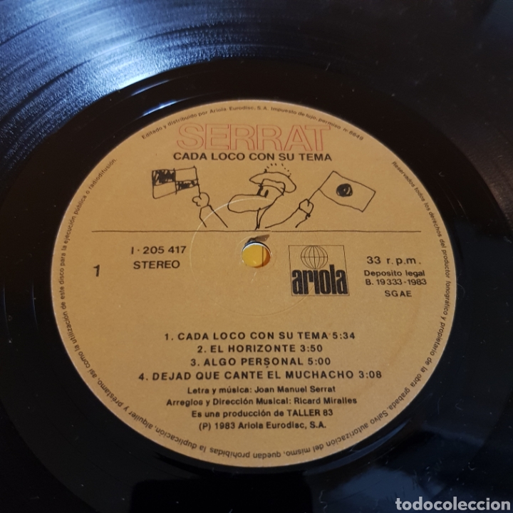 Discos de vinilo: JOAN MANUEL SERRAT - CADA LOCO CON SU TEMA - Foto 3
