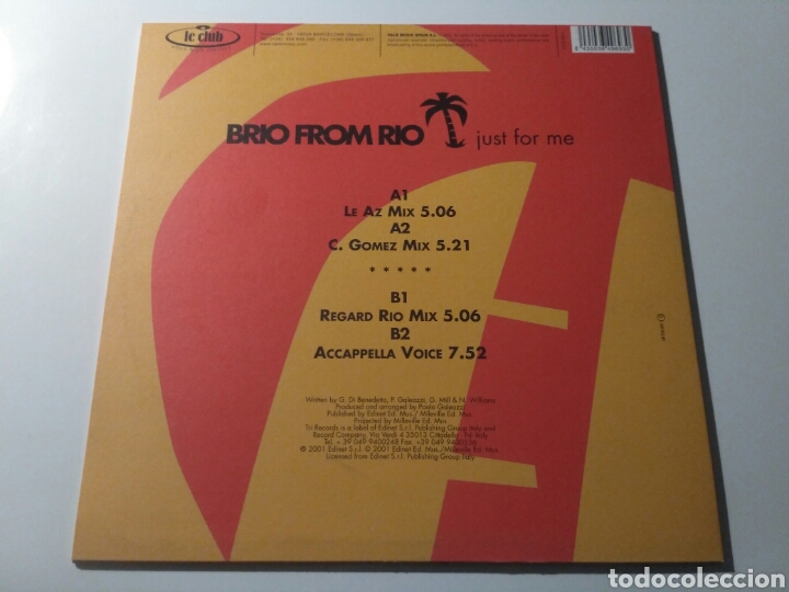 Discos de vinilo: Brio From Rio - Just For Me - Foto 2