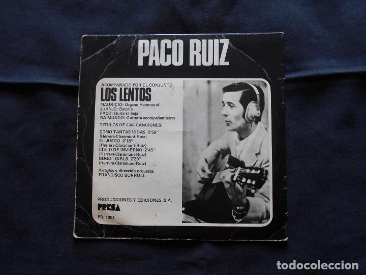 Discos de vinilo: EP PACO RUIS // COMO TANTAS VIDAS + 3 - Foto 2