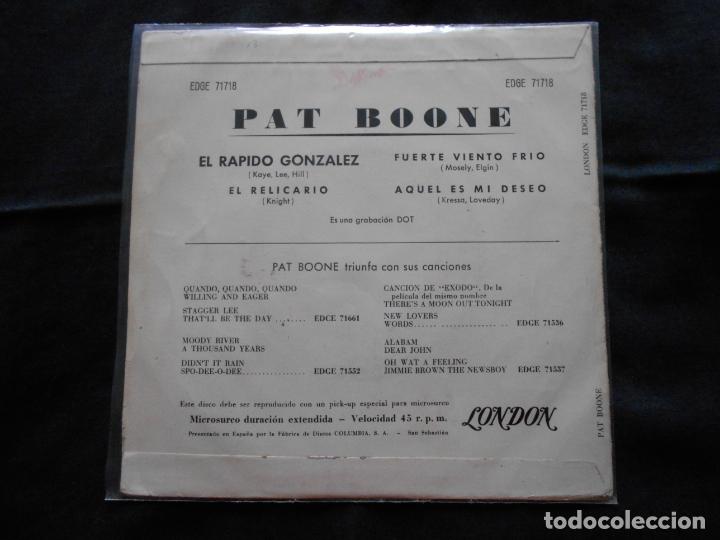 Discos de vinilo: EP PAT BOONE // EL RAPIDO GONZALEZ + 3 - Foto 2