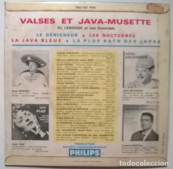 Discos de vinilo: Al Lerouge. Valses et Java-Musette: Le denicheur/Les Nocturnes/ La Java bleue/ La plus bath des Java - Foto 2