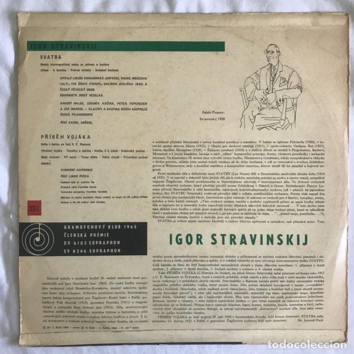 Discos de vinilo: Igor Stravinsky Svatba Voj&aacute;ka - Foto 2