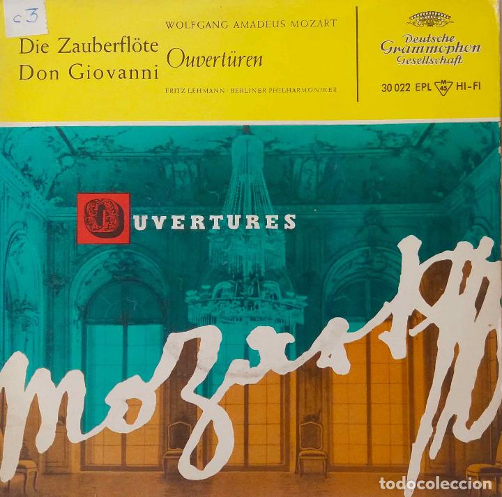 Dischi in vinile: MOZART.DIE ZAUBERFL&Ouml;TE.DON GIOVANNI.OBERTURAS. EP ALEMANIA.