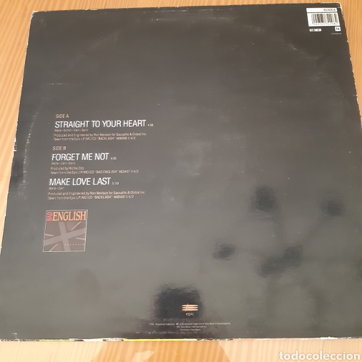 Discos de vinilo: Disco vinilo maxi BAD ENGLISH - Foto 2