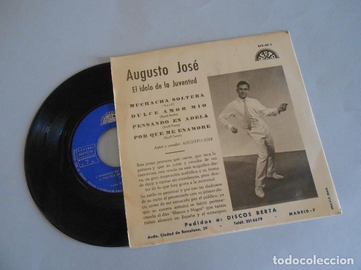 Discos de vinilo: AUGUSTO JOS&Eacute; - MUCHACHA SOLTERA + 3 - 1965 - Foto 2