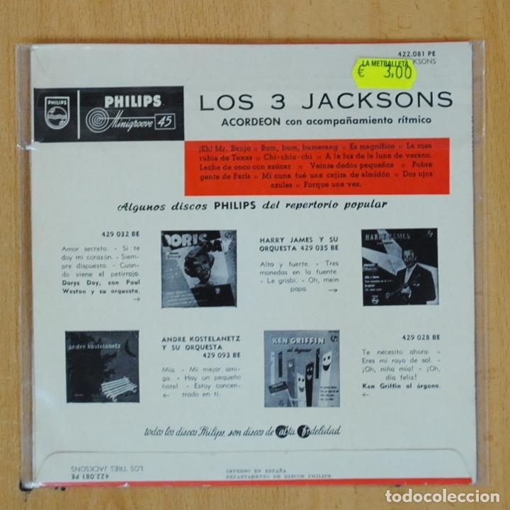 Discos de vinilo: LOS 3 JACKSONS - ACORDEON - SINGLE - Foto 2